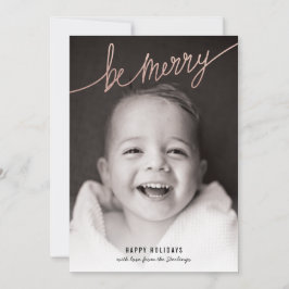 Imitate Copper Foil Script Holiday Foto Card Feiertagskarte