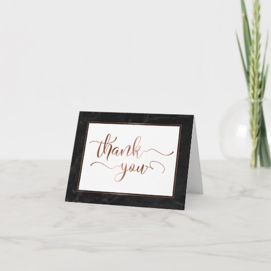 Imitate Copper Foil Script Vielen Dank & Black Mar Dankeskarte (Vorderseite)