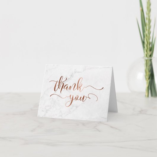 Imitate Copper Foil Script Vielen Dank & White Mar Dankeskarte (Vorderseite)