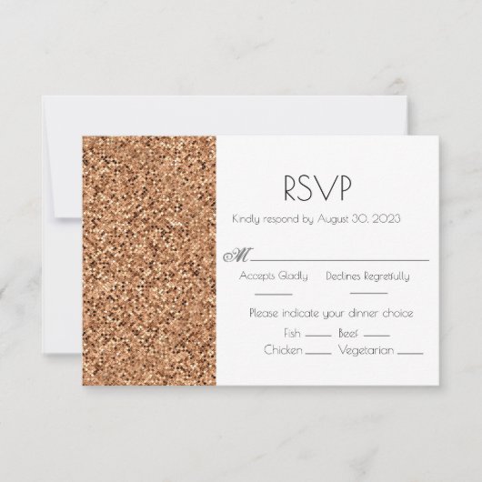 Imitate Copper Glitzer Hochzeit RSVP-Karte RSVP Karte (Vorderseite)