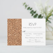 Imitate Copper Glitzer Hochzeit RSVP-Karte RSVP Karte (Stehend Vorderseite)