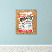 Imitate Cork Custom Foto Collage Vision Board Leinwanddruck (Insitu (Holzboden))