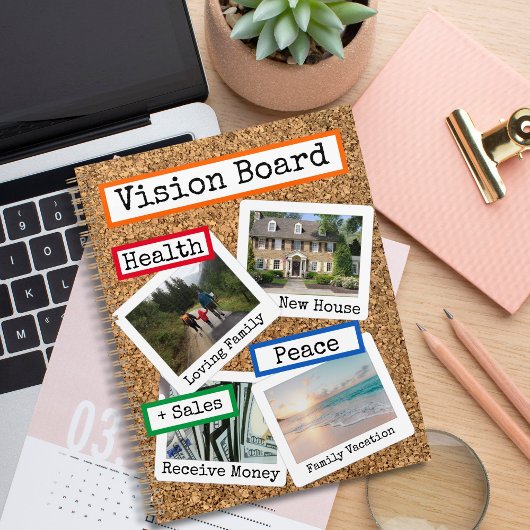 Imitate Cork Custom Foto Collage Vision Board Planer