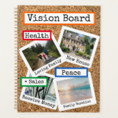 Imitate Cork Custom Foto Collage Vision Board Planer (Vorderseite)