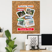 Imitate Cork Custom Foto Collage Vision Board Poster (Heimbüro)
