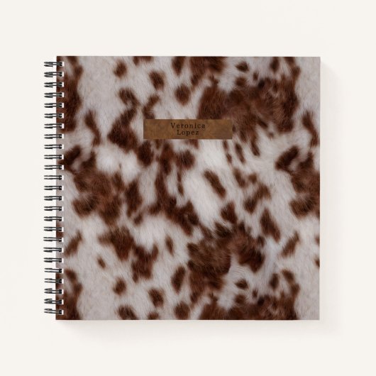Imitate Cowhide & Leather Animal Print Gepunktet Notizblock (Vorderseite)