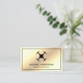 Imitate Cream Gold Foil Moderne Drohnenfotografie Visitenkarte (Stehend Vorderseite)