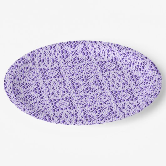 Imitate Crochet Mauve Pappteller (Schrägansicht)