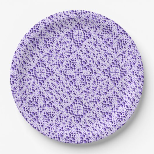 Imitate Crochet Mauve Pappteller (Vorderseite)