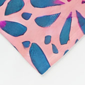 Imitate Cutout Pink Blue Folk Kunst Inspiriert Fleecedecke (Ecke)