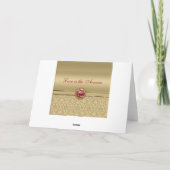 Imitate Dark Ruby Red Gemstone Metallic Gold Damas Karte (Rückseite)