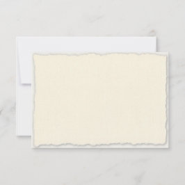 Imitate Deckle Edge Elfenbein White Wedding Horizo RSVP Karte