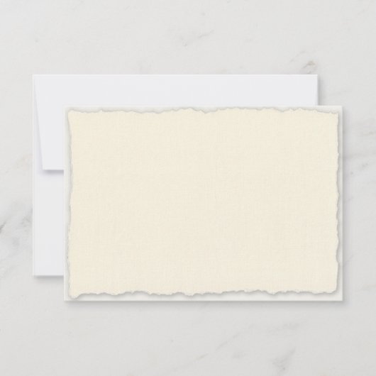 Imitate Deckle Edge Elfenbein White Wedding Horizo RSVP Karte (Vorderseite)