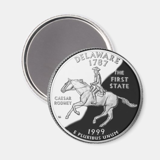 Imitate Delaware Staat Quarter Magnet (Vorderseite/Rückseite)