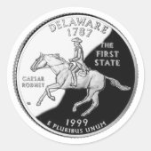 Imitate Delaware Staat Quarter Runder Aufkleber (Vorderseite)