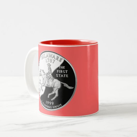 Imitate Delaware Staat Quarter Zweifarbige Tasse (Vorderseite Links)