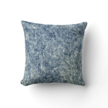 Imitate Denim Acid Wash Blue Jean Throw Pillow