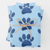 Imitate Denim Jeans Dog Paw Drucktextur Geschenkpapier Set (Beispiel)