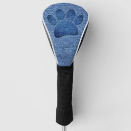 Imitate Denim Jeans Dog Paw Print Golf Headcover