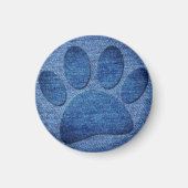 Imitate Denim Jeans Dog Paw Print Magnet (Vorne)