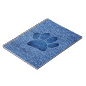 Imitate Denim Jeans Dog Paw Print Notizblock (Linke Seite)