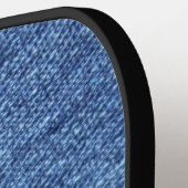 Imitate Denim Jeans Dog Paw Print Pickleball Schläger (Linke Seite)