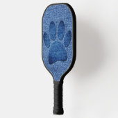 Imitate Denim Jeans Dog Paw Print Pickleball Schläger (Links)