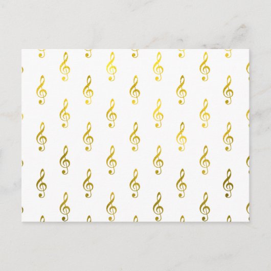 Imitate der Note Gold Clef für das metallische Mus Postkarte (Vorderseite)