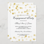 Imitate der Partnerin Gold Fossil Glitzer Lights Einladung (Vorne/Hinten)