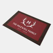 Imitate der roten Rustikale Antler Monogram Blap B Fußmatte (Schrägansicht)