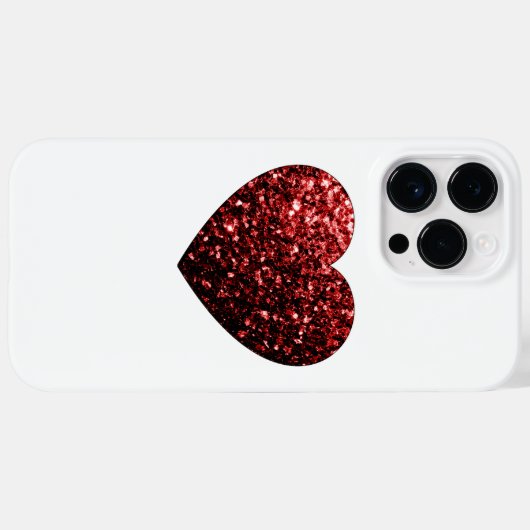 Imitate des dunkelroten Herzens Glitzer Glitzern Case-Mate iPhone Hülle (Rückseite (Horizontal))
