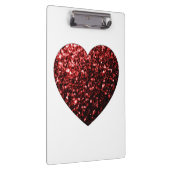 Imitate des dunkelroten Herzens Glitzer Glitzern Klemmbrett (Rechts)