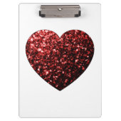 Imitate des dunkelroten Herzens Glitzer Glitzern Klemmbrett (Vorderseite)