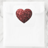 Imitate des dunkelroten Herzens Glitzer Glitzern Quadratischer Aufkleber (Tasche)