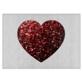 Imitate des dunkelroten Herzens Glitzer Glitzern Schneidebrett (Vorderseite)