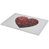 Imitate des dunkelroten Herzens Glitzer Glitzern Schneidebrett (Ecke)