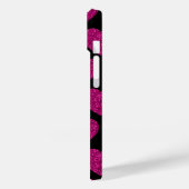 Imitate des heißen rosa Herzens Monogramm Case-Mate iPhone Hülle (Rückseite / Links)