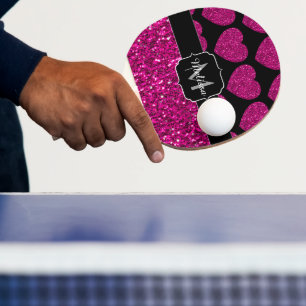 Imitate des heißen rosa Herzens Monogramm Tischtennis Schläger