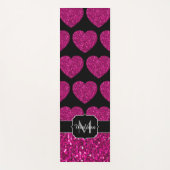 Imitate des heißen rosa Herzens Monogramm Yogamatte (Vorderseite)