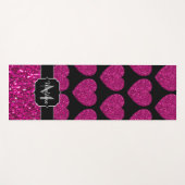 Imitate des heißen rosa Herzens Monogramm Yogamatte (Vorderseite (Horizontal))