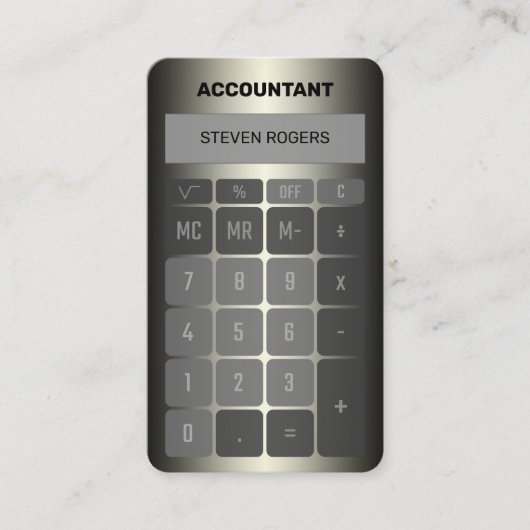 Imitate des Metallrechners sehen aus Visitenkarte (Vorderseite)