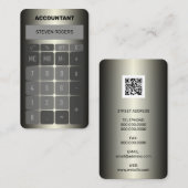 Imitate des Metallrechners sehen aus Visitenkarte (Vorne/Hinten)