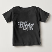 Imitate Diamanten auf schwarzem "Bling baby"-Textd Baby T-shirt (Vorderseite)