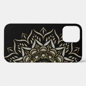 Imitate Diamanten Textur Mandala Goldakzent Case-Mate iPhone Hülle (Rückseite (Horizontal))