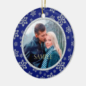 Imitate Diamond Blue Snowflake Frame Keramikornament (Links)