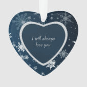 Imitate Diamond Heart Snowflake wirst du mich heir Ornament (Vorderseite)