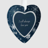 Imitate Diamond Heart Snowflake wirst du mich heir Ornament (Vorderseite)