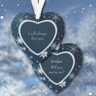 Imitate Diamond Heart Snowflake wirst du mich heir Ornament