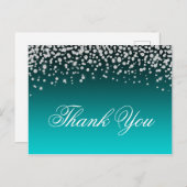 Imitate Diamonds Aquamarin und Türkis Ombre Vielen Postkarte (Vorne/Hinten)