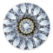 Imitate Diamonds & Black Geometric Muster Keramikknauf (Vorderseite)